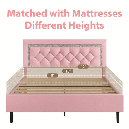 Faux Leather Twin Bed Frame with Solid Wood Construction for Bedroom Comfort and Support detail image - detail view 14