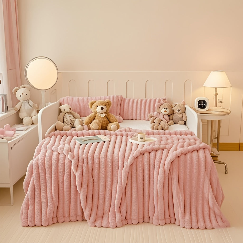 Faux Rabbit Fur Bed Blanket - Creamy Soft Oversized Style variant image - product view 18