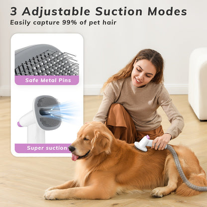 Dog Grooming Vacuum Kit 4-in-1 – Pet Hair Vacuum with Electric Clipper, Grooming Brush & Deshedding Tools, 2.5L Large Dust Cup, 10kPa Suction, Low Noise, 4 Comb Sizes (Model G2-W2)