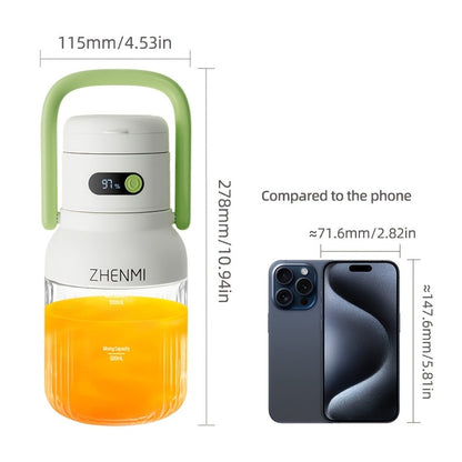 Cordless Portable Blender 33oz USB Rechargeable - Ice Crushing Blender for Smoothies & Shakes, Wireless Personal Blender for Travel Gym Office, BPA-Free, Green Purple Pink