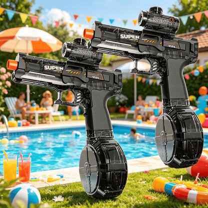 Light Up Water Spray Toy for Kids 2 Pack – Luminous Automatic Water Squirt Gun with LED Lights & Sound Effects, Outdoor Beach Pool Party Summer Water Game Favor Set Boys Girls Ages 3+