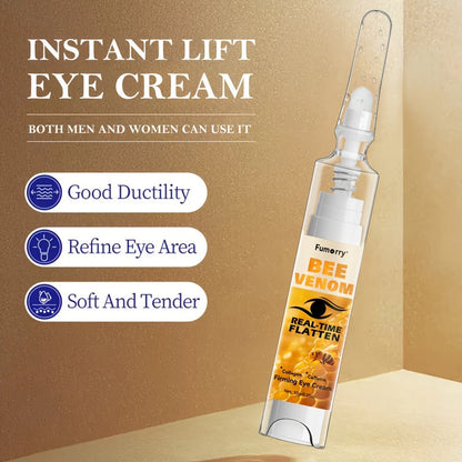 Eye Cream with Bee Venom Caffeine Collagen Firming Anti-Aging — Under-Eye Bags Dark Circles Puffiness Fine Lines Wrinkles Tightening Lifting Eye Gel Hypoallergenic All Skin Types Women Men