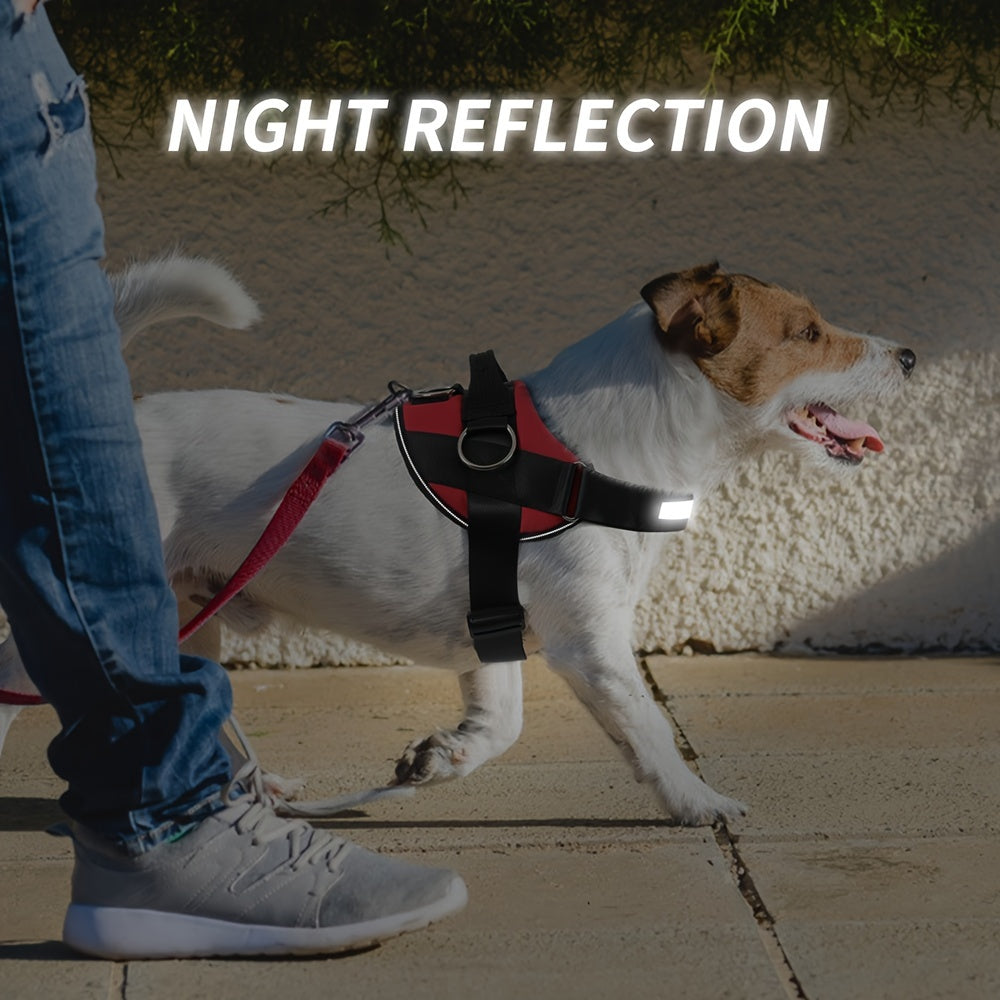 Breathable Reflective Dog Harness with Control Handle – Adjustable Outdoor Vest for Walking Running Hiking – XS to XXL