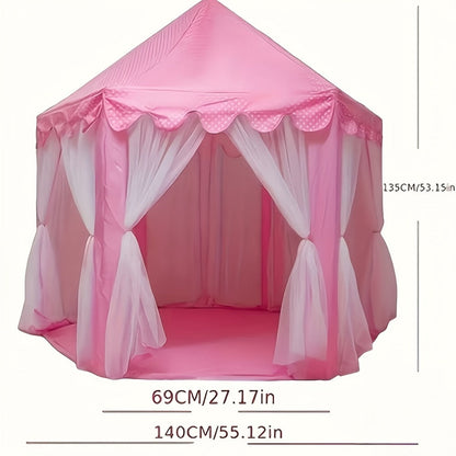 Princess Castle Play Tent for Girls Kids Indoor Outdoor Playhouse Large Toy House with Storage Bag Room Decor Birthday Holiday Gift Toddlers Boys Girls Pink
