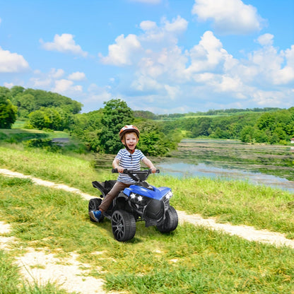 Kids Electric Ride-On ATV 4-Wheeler Quad with LED Headlights Foot Pedal Accelerator Anti-Slip Tires 55 lbs Capacity Outdoor Birthday Gift for Boys Girls Ages 3+ Black Red Blue Pink