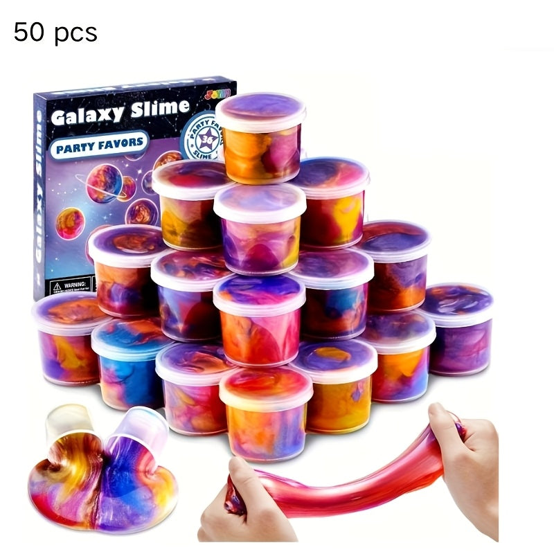 Galaxy Slime Party Favors for Kids 36 Pack Bulk Slime Cups Stretchy Non-Sticky Non-Toxic Classroom Rewards Goodie Bag Fillers for Birthday Easter Halloween Christmas Boys Girls