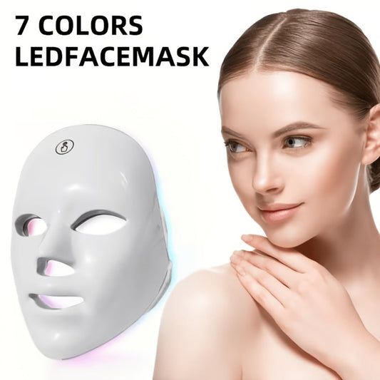 7 Color Photon LED Facial Device – Multifunctional Home Light Therapy Skin Care Tool Anti-Aging Collagen Boost Acne Brightening Rejuvenation Beauty Gift for Women