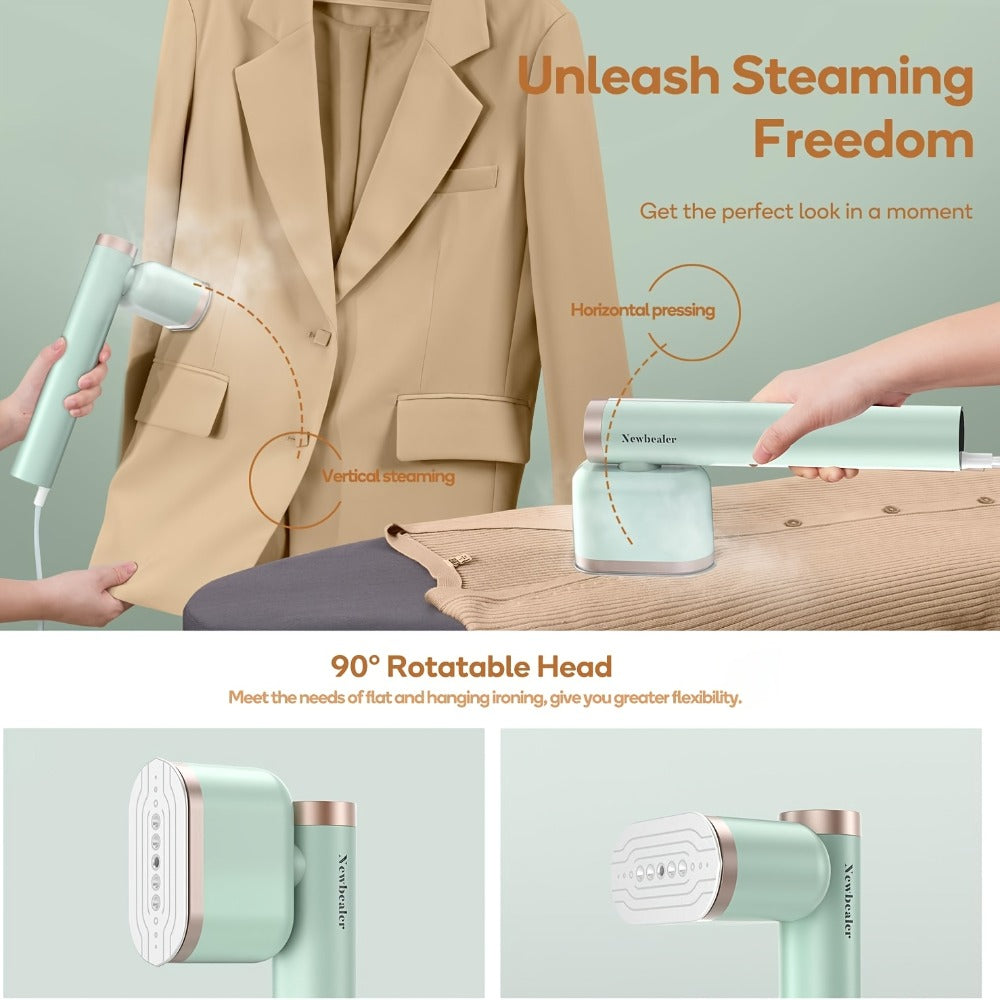 Handheld Garment Steamer 1200W – Portable Clothes Steamer with 15-Second Heat-Up, Dual Steam Settings, Lightweight Travel & Home Steam Iron for Suits, Dress Shirts & Formal Wear