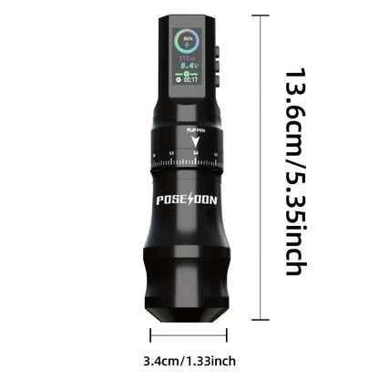 Rotary Tattoo Machine Kit Complete Set TU33 LCD Color Screen 20 Cartridge Needles 11 Inks USB-C Rechargeable Wireless Tattoo Pen for Beginners Apprentices & Artists