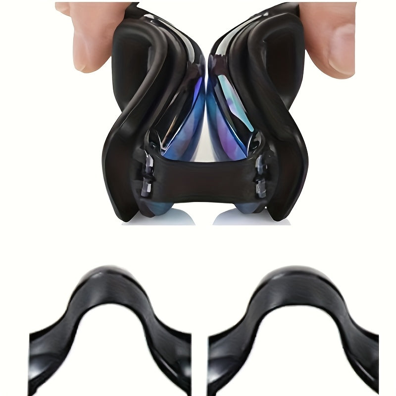 Anti-Fog Racing Swim Goggles Set 6-in-1 - HD UV Protection Silver Coated PC Lens, Waterproof PU Swim Cap, Nose Clip, Earplugs, Goggle Case & Storage Bag for Adult Men Women Pool Training Competition