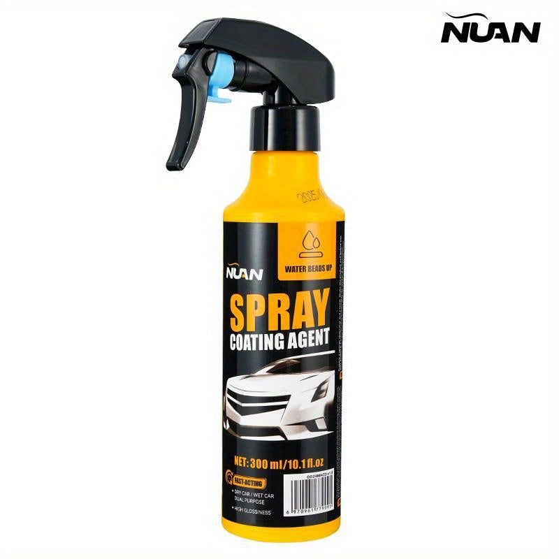 10.14oz NUAN Car Paint Coating & Restoration Solution Stain-Resistant Rainproof Multi-functional Cleaning and Coating Spray- Effectively Cleans Stains, Brightens Car Paint, Provides Quick Coating, and Offers Long-lasting Protection for Car Paint
