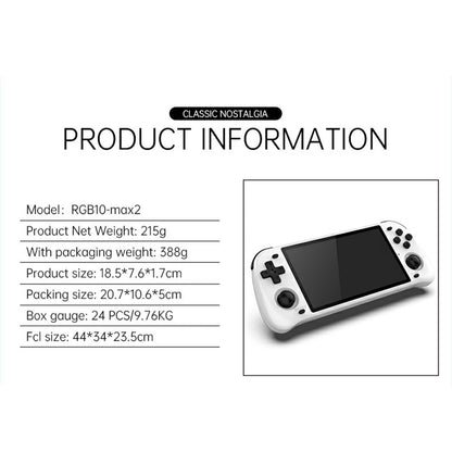 Handheld Game Console Powkiddy RGB10MAX2 Retro Gaming 5-inch IPS ArkOS 30 Emulators