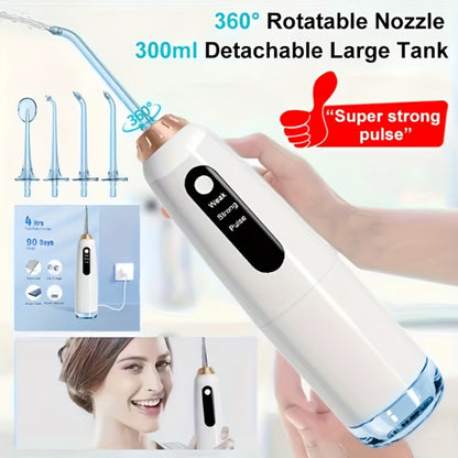 Electric Toothbrush Water Flosser Combo Set – 3 Modes USB Rechargeable Oral Care Kit with 4 Brush Heads & 4 Nozzles, 360° Rotating Flosser for Deep Clean & Gum Care
