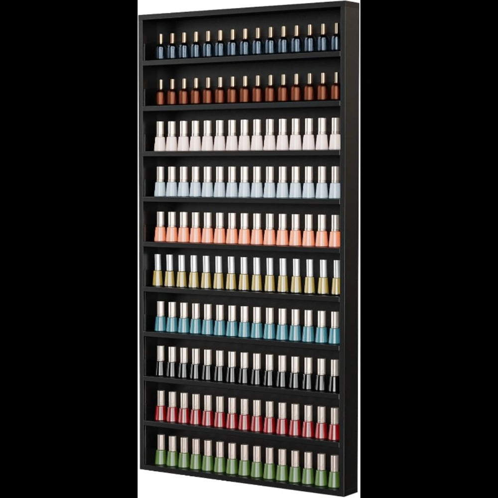 Wall Mount Nail Polish Rack Organizer 6 or 10 Tier with Acrylic Baffle Salon Display Shelf for Gel Polish Storage Nail Studio Home Spa Vanity Black White Pink