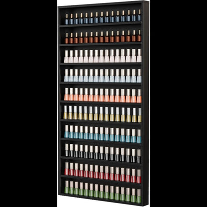 Wall Mount Nail Polish Rack Organizer 6 or 10 Tier with Acrylic Baffle Salon Display Shelf for Gel Polish Storage Nail Studio Home Spa Vanity Black White Pink