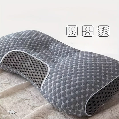 Cervical Neck Support Pillow Soft Knitted Ergonomic Orthopedic Contour Pillow for Deep Sleep - Non-Collapse High Pillow Core All Seasons Adjustable Sleeping Comfort 1/2Pcs