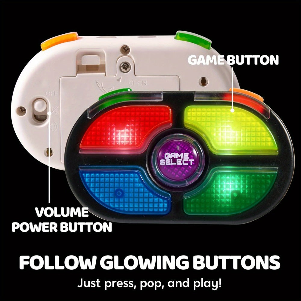 Portable Handheld Gaming Device 2-Pack – 7-Button Electronic Game with 4 Modes, Light & Sound, Memory & Speed Battle for Kids Ages 8+, Fun Party Favor & Christmas Gift
