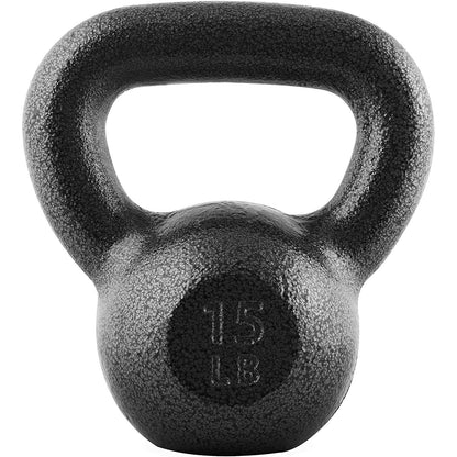 Cast Iron Kettlebell with Wide Flat Base – Hammerstone Painted, Anti-Corrosion, Smooth Grip Handle for Strength Training, Full Body Workout, CrossFit & Home Gym | Multiple Weight Options 10–80 LB