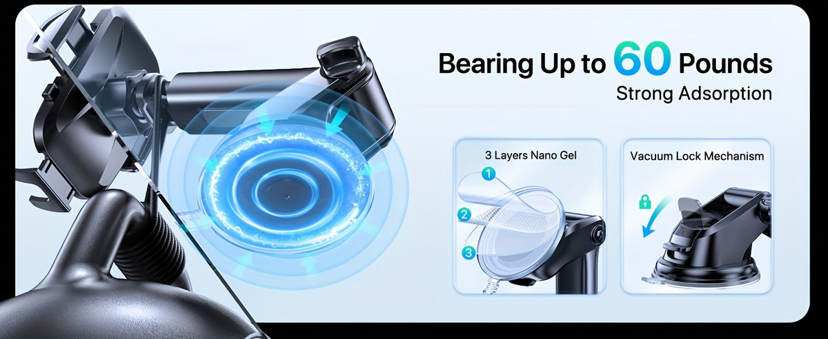 LOTUNY Car Phone Holder, Universal Hands-Free Phone Holders for Your Car, 3-In-1 Phone Mount for Car Air Vent Compatible with Iphone Samsung Google And All 4" to 7.2" Phones