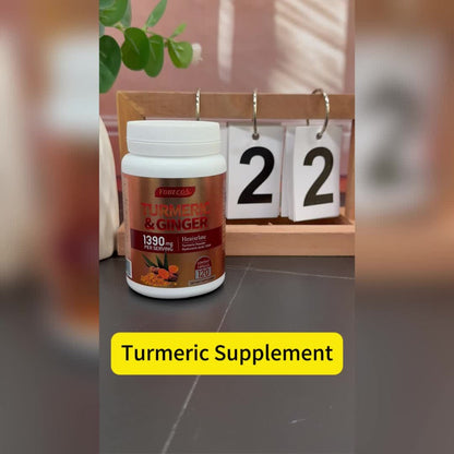 Turmeric Supplement with Black Pepper – Sports Recovery, Skin Health & Digestion Support for Women & Men, 120 Powder Capsules Anti-Inflammatory Vitality Formula