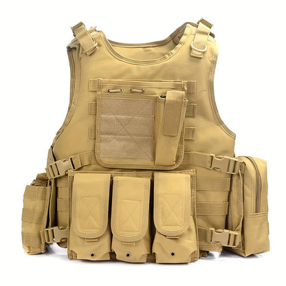 Tactical Outdoor Training Vest for Men Women – Lightweight Protective Hiking Vest with Multi-Pocket Design, Breathable & Adjustable, Ideal for Trekking Camping Hunting Fishing