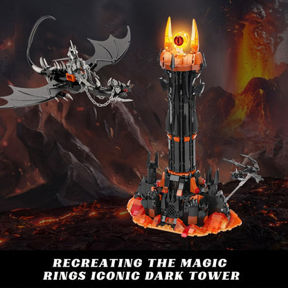 Dragon Castle Building Set Black Dragon Guardian Tower – Dark Fantasy Assembly Model Kit for Adults & Teens, Gothic Magic Tower Display Piece, Halloween Birthday Gift for Dragon & Fantasy Fans