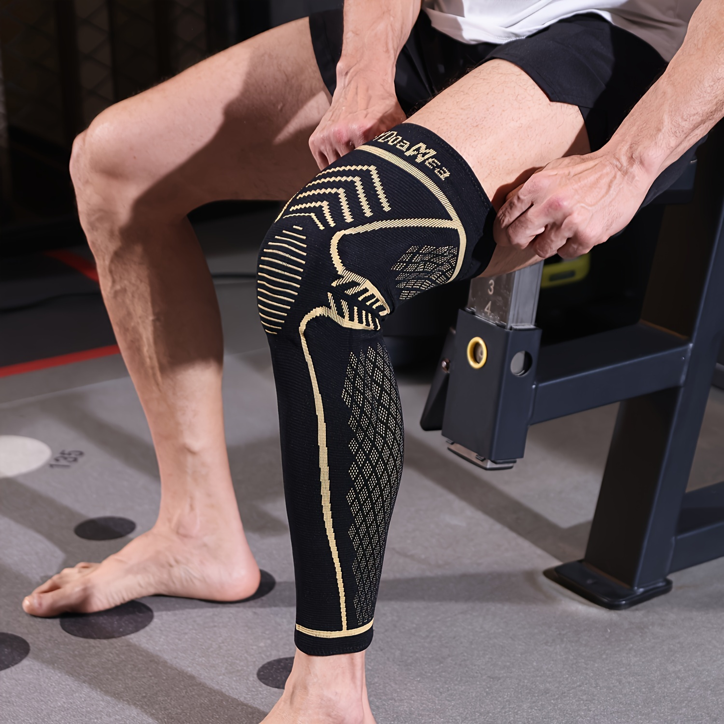 Copper Full Leg Knee Brace Compression Sleeve with Patella Gel Pad & Metal Side Stabilizers - 60% Copper Ions Infused Knee Support for Men & Women Running Workout Sports, Sizes S to 6XL