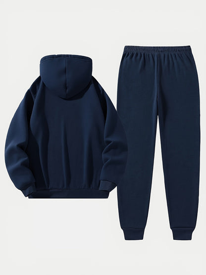 Men's Tracksuit Jacket and Pants Set - Patriotic Print Cold-Weather Style