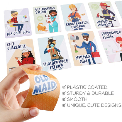 Kids Card Games Set – Go Fish, Old Maid, Memory Match & Crazy Eights Playing Cards for Boys Girls Ages 4+, 2 or 3 Deck Bundle, Family Game Night, Birthday Christmas Gift