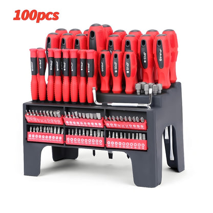 Magnetic Screwdriver Set 100/118/126-Piece – Insulated Chrome Vanadium Bits with Ratchet, Precision & Torx Drivers, Non-Slip Handles, Organized Storage Case for Electronics, Auto & DIY Repair