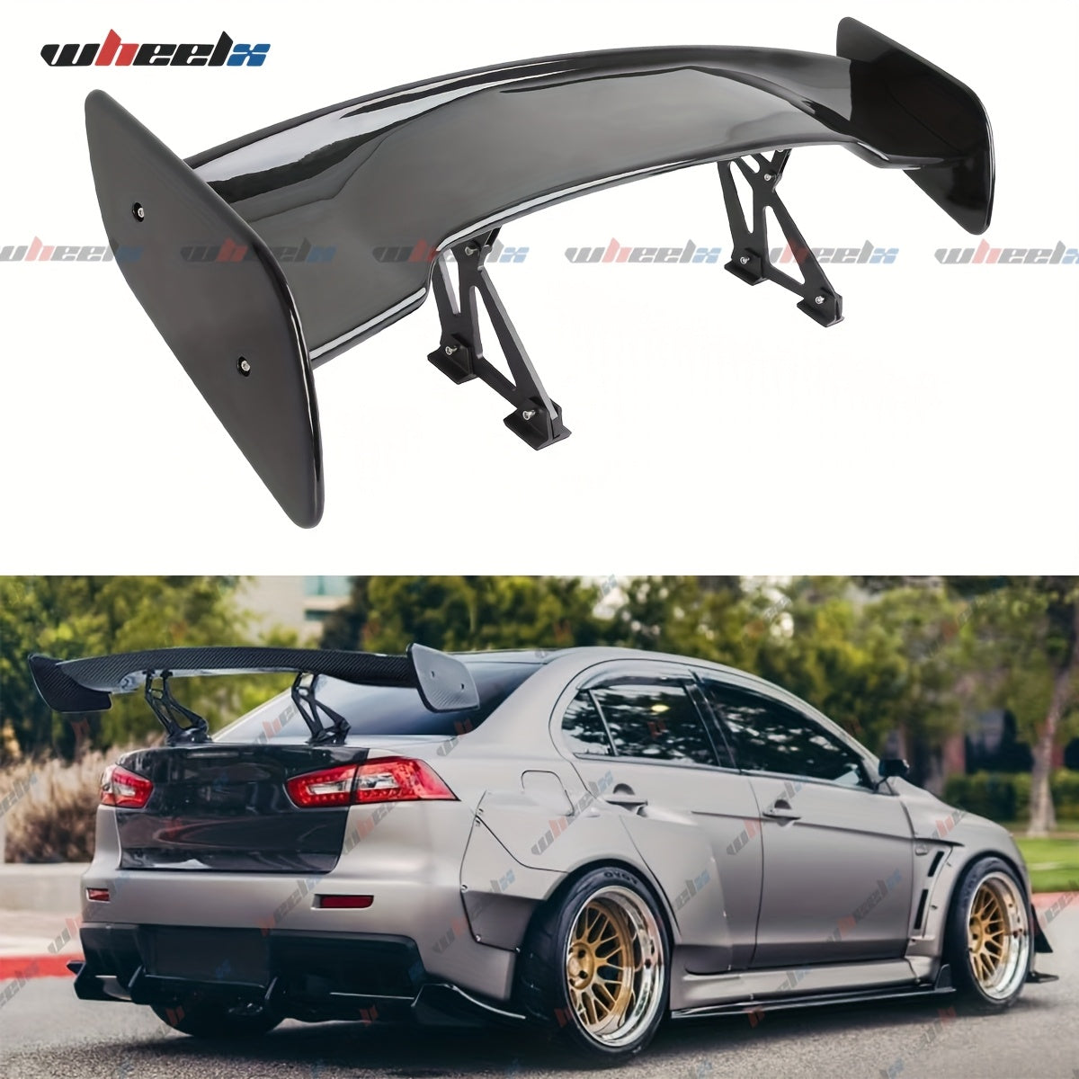 57 Inch Universal Rear Trunk Spoiler Wing GT Style ABS Racing Car Spoiler Compatible with Sedan Coupe Hatchback Wide Adjustable Rear Spoiler Wing Matt Black/ Glossy Black/ Carbon Fiber