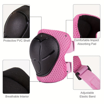 Kids Bike Helmet & Protective Gear Set 7-Piece for Ages 2-8 Boys Girls Adjustable Helmet Knee Elbow Wrist Pads for Cycling Skating Scooter Birthday Gift