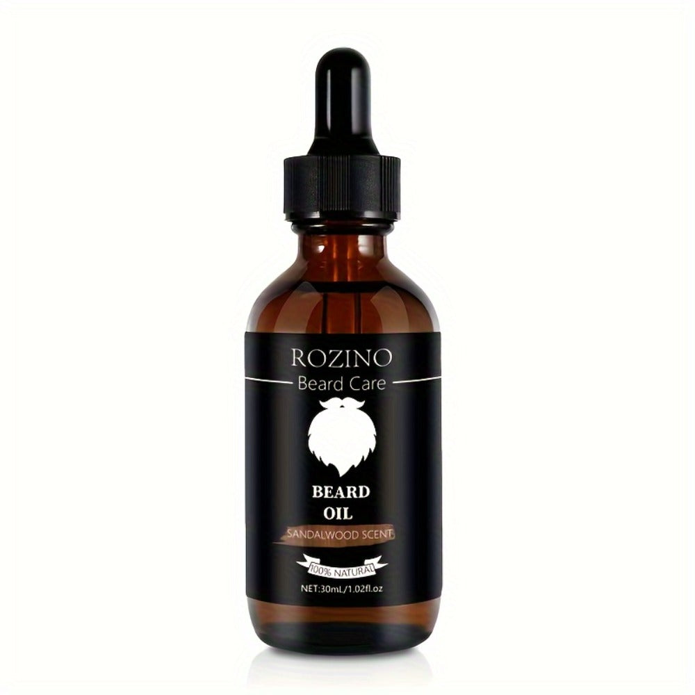 Beard Oil for Men – Sandalwood Scent with Plant Essence, Deep Moisturizing & Nourishing Beard Care Oil for Soft Smooth Glossy Beard, Daily Grooming Essential for Men, 30ml