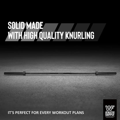 6FT Olympic Barbell Bar 2 Inch | 28mm Grip Shaft Cold Rolled Steel | 30lb Weightlifting Bar for Squat Deadlift Bench Press Powerlifting | Home Gym Strength Training Chrome Black