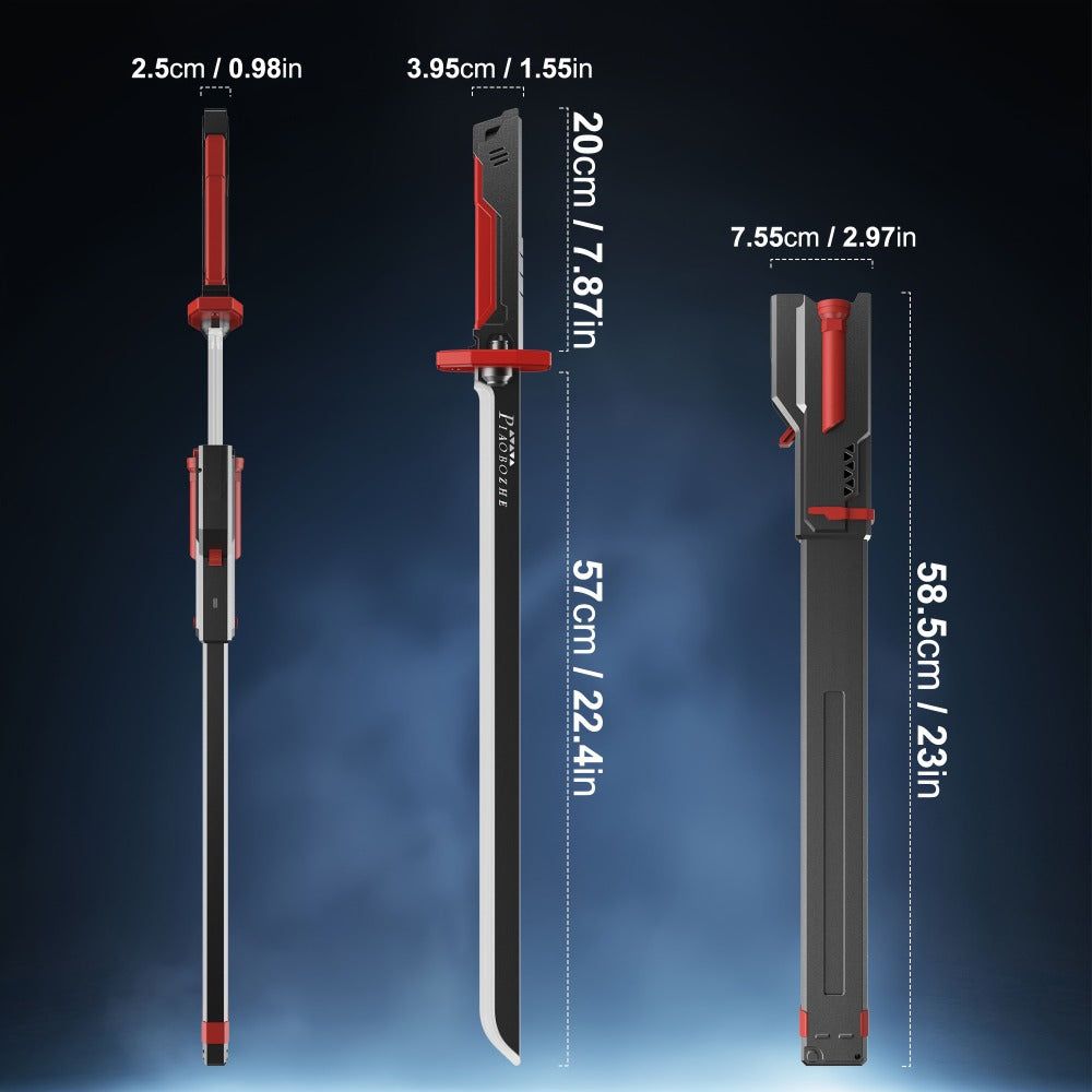 LED Light Katana Sword 31.5" – Pro Cosplay Luminous Saber with Spark-on-Draw, Multi-Color LED, Sound Effects & Type-C Rechargeable Battery, Anime Cosplay Prop Gift for Teens & Adults