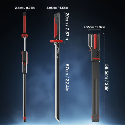 LED Light Katana Sword 31.5" – Pro Cosplay Luminous Saber with Spark-on-Draw, Multi-Color LED, Sound Effects & Type-C Rechargeable Battery, Anime Cosplay Prop Gift for Teens & Adults