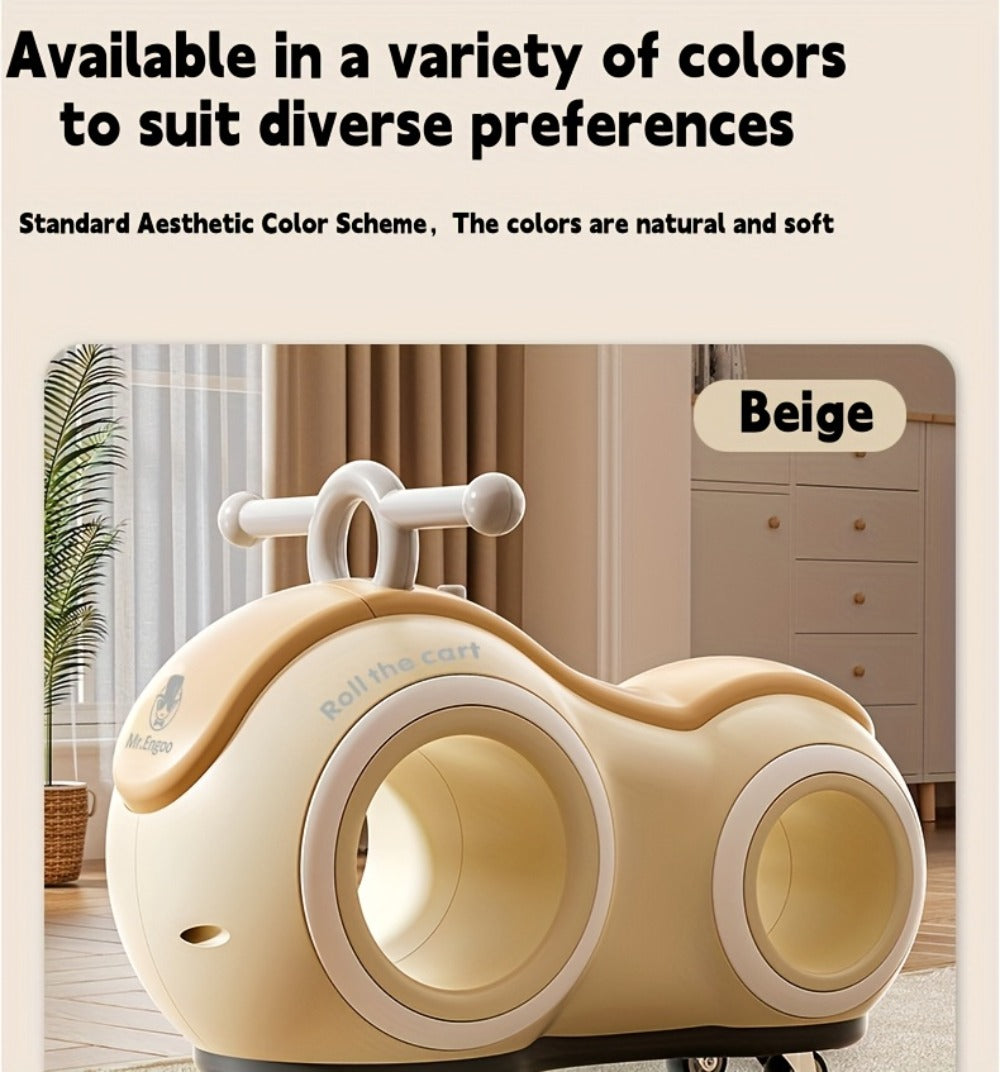 Anti-Tip Baby Walker with Music & Lights 4-Wheel Toddler Learning Walker 220 lb Widened Stable Base Indoor Outdoor Birthday Gift Boys Girls Ages 1+ Beige Pink Green Blue