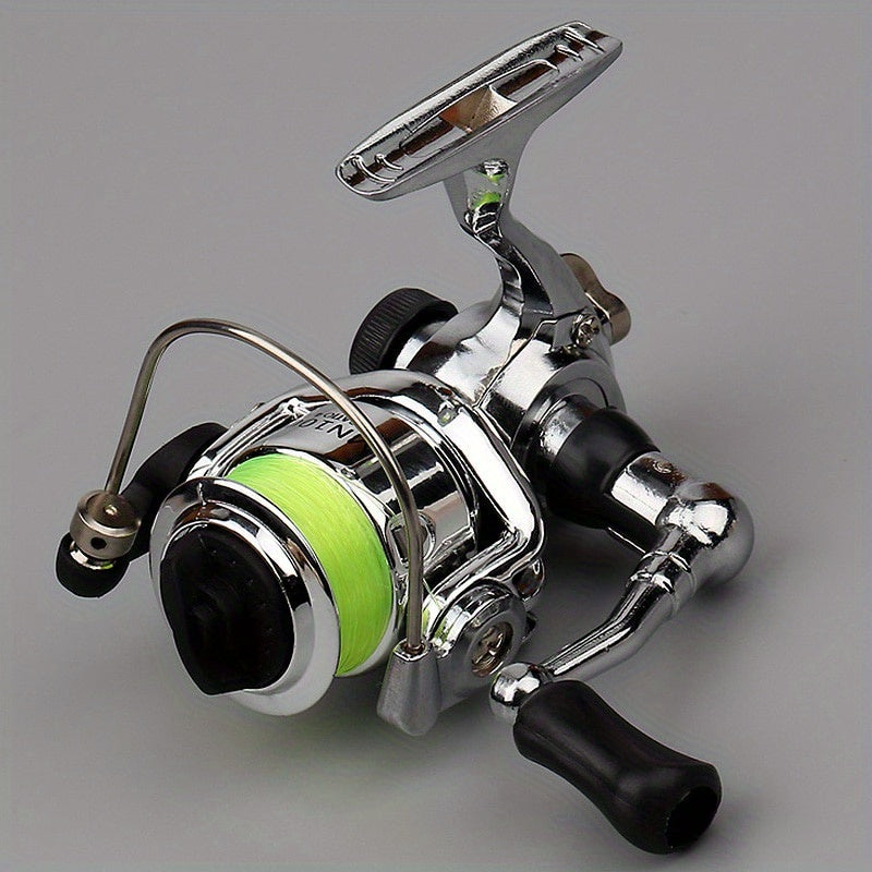 Mini 100 Spinning Fishing Reel – 4.3:1 High-Speed Gear Ratio, Aluminum Alloy Body, Interchangeable Rocker Arm, Ambidextrous, Includes 109 Yards of Line – Lightweight Reel for Freshwater & Saltwater Fishing