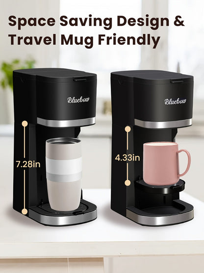 Single Serve Coffee Maker 3-in-1 – Hot & Iced Coffee Machine Compatible with K-Cup Pods, Ground Coffee & Tea, 6-12 oz Brew Sizes, Iced Tea Maker, Compact Countertop Brewer – Black (CM6080/CM6070)