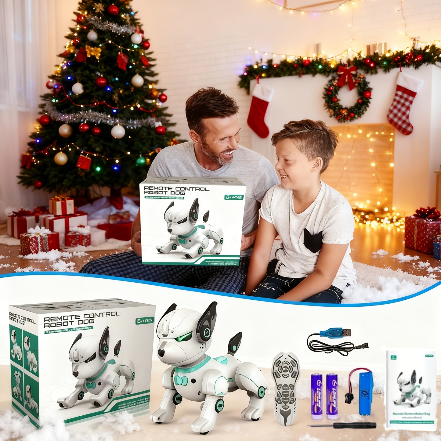 Robot Dog Toy for Kids Upgraded Intelligent Electronic Pet – AI Dialog Interaction Stunt Performance Programmable Behavior Interactive Companion STEM Birthday Halloween Christmas Gift Boys Girls