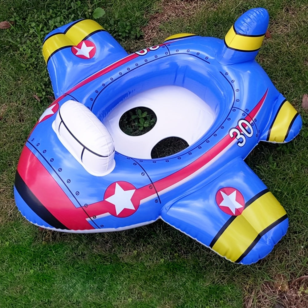 Airplane Inflatable Pool Float for Kids – Novelty Plane Swim Ring Floatie Tube for Swimming Pool, Lake, Beach & Summer Pool Party, Fun Aviation Design Water Toy, 1 Pack