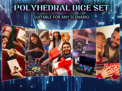 LED Dice Set 7pcs Wireless Rechargeable Light Up – Colorful Glowing Polyhedral Dice with Charging Box, D4 D6 D8 D10 D12 D20 for DnD RPG Tabletop Games, Gamer Gift Halloween Christmas Birthday