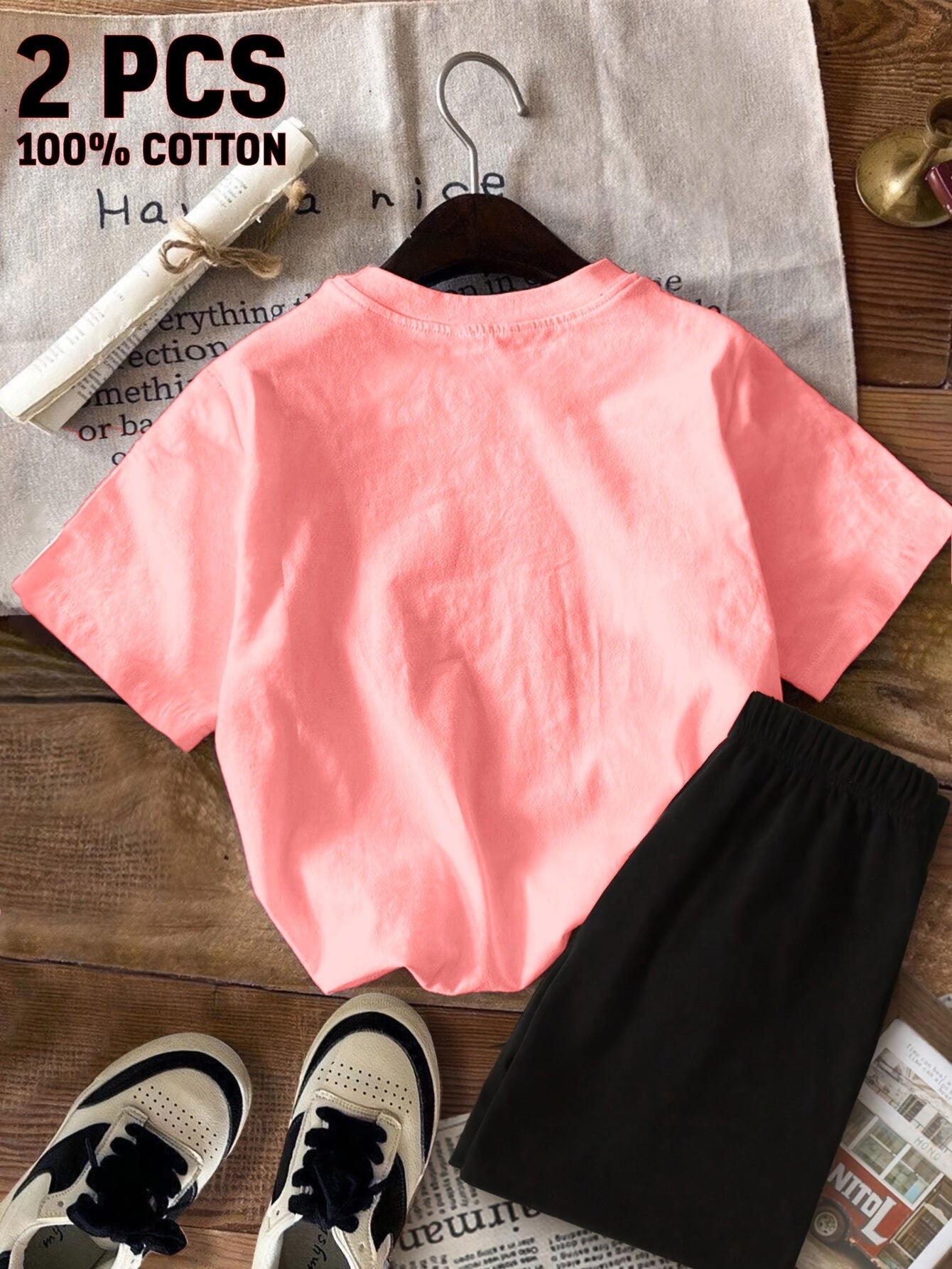 Girls' Casual Outfit Set - Short Sleeve Summer 0693