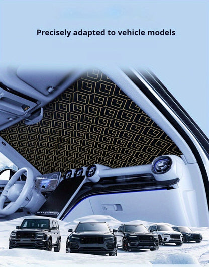 Laser Insulation Windshield Sunshade 5-Layer Thickened Front Window Heat Blocker Diamond Pattern Gold Black Fits All Vehicles Ford F150 Toyota Tundra Sienna UV Sun Protection Car Heat Shield