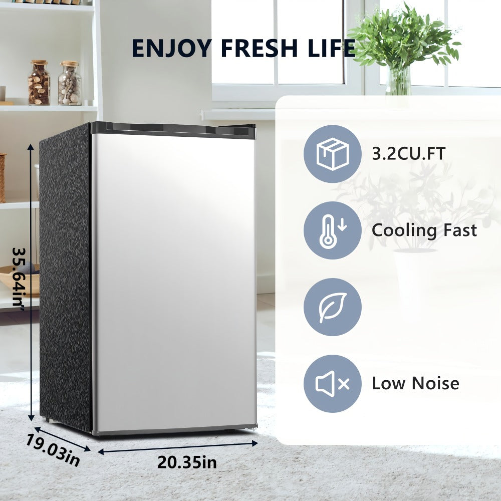 Mini Fridge with Freezer 1.7/3.5 Cu.Ft - Compact Refrigerator with Adjustable Thermostat, Energy Saving, Quiet 38dB, Perfect for Dorm, Bedroom, Apartment, Office & Home Use