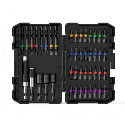 Impact Screwdriver Bit Set 45-Piece – Heavy-Duty Torx, Phillips, Flat & Square Bits with Storage Box, Compatible with Impact Drivers for Automotive, Home Repair & DIY Projects