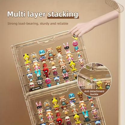 4-Tier Acrylic Figure Display Case with Magnetic Design – Clear Collector Showcase Box for Action Figures Dolls Funko Pop Anime Desktop Organizer