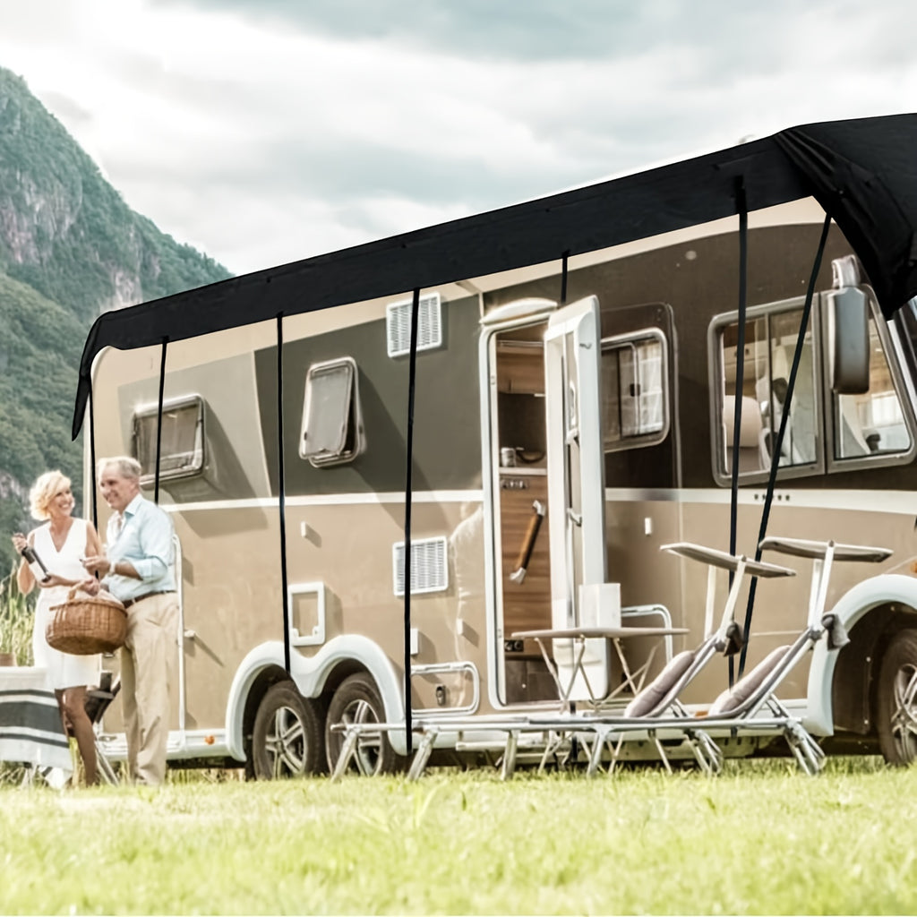 Patio/Outdoor RV Cover, Anti-falling Leaves, Sunshade & Heavy Duty Waterproof Oxford Fabric for Motorhome/Caravan Protection, Foldable, Easy to Installation, RV & Trailer Cover