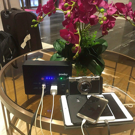 Solar Generator 146Wh 200W Portable Power Station - 39600mAh, 2×AC 110V Outlets, DC Port, 4 USB Ports, Hard Carrying Case, Solar Charging for CPAP, Camping, RV, Road Trip, Home Emergency