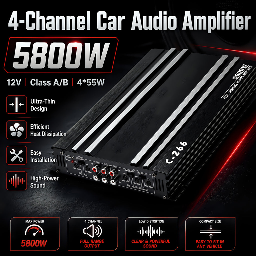 Option: 10-Inch 600W Car Subwoofer Or 4-Channel Car Amplifier. Car Audio Upgrade Kit 2-in-1 Choice, 10 Inch 600W Ultra-Thin Subwoofer Under-Seat Hidden Install, OR 4-Channel 4×55W Amplifier For Full-Range Sound Enhancement, Without Battery